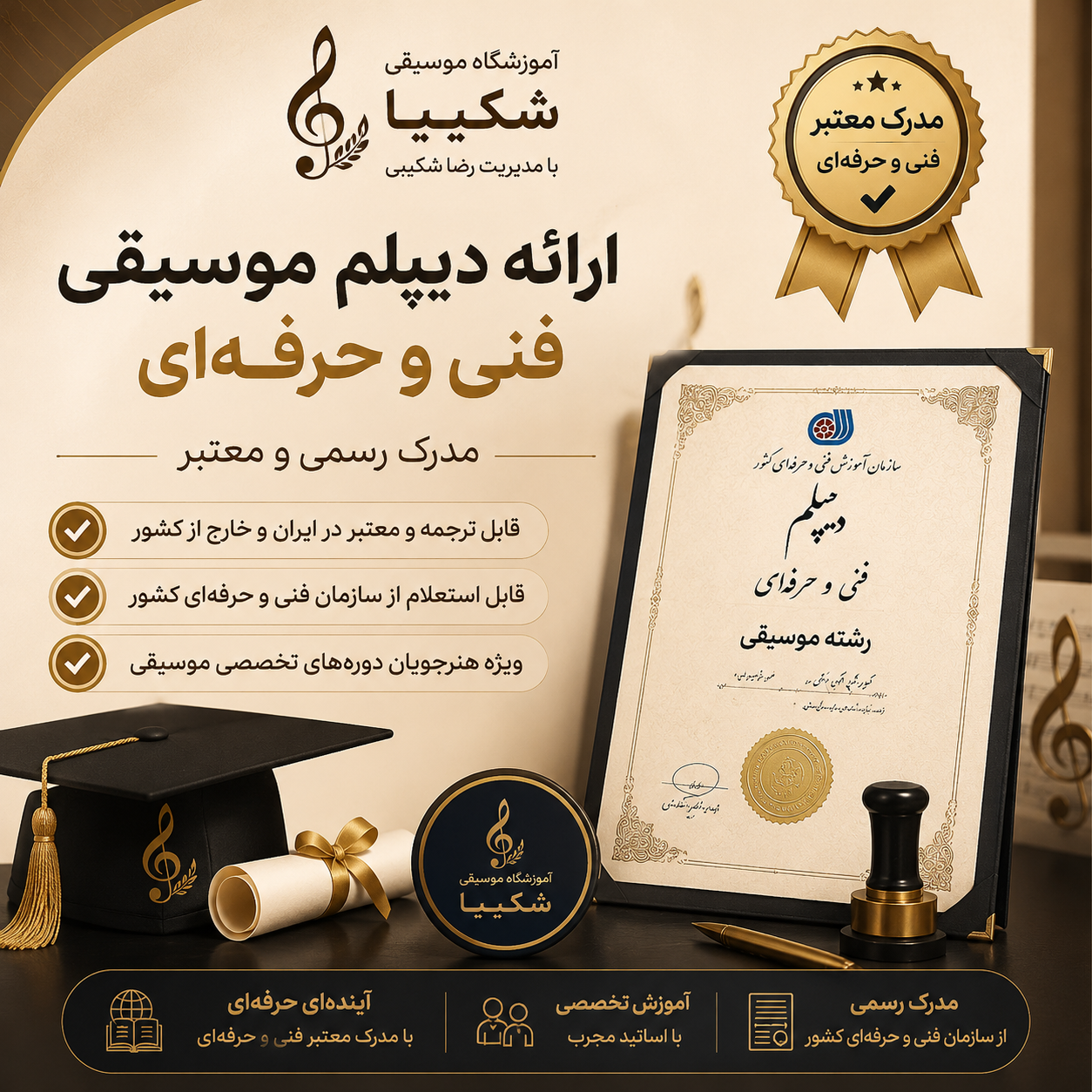 دیپلم موسیقی آموزشگاه موسیقی شکیبا